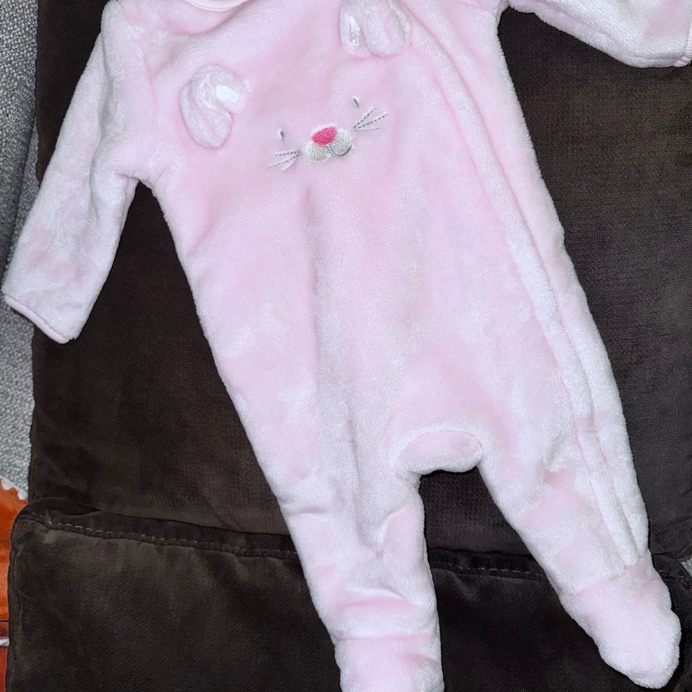 Brand New Absorba Pink Plush Baby Onesie – Size 3 Months